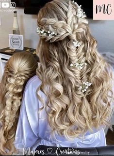 Waves With Braids, Wedding Hairstyles Boho, Boho Wedding Hairstyles, Bohemian Wedding Hair, Boho Wedding Hair, Baby Breath, Long Hair Wedding Styles, Soft Waves