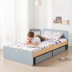 Neat Single Bed - Perfect First Kids Bed Best Room Designs, Kids Single Bed, Under Bed Storage Drawers, Stylish Kids Bedroom, Cot Design, Bed With Underbed, Underbed Storage Drawers, Kids Bed Frames