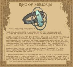 the ring of memories poem is shown