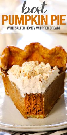 the best pumpkin pie with salted honey whipped cream