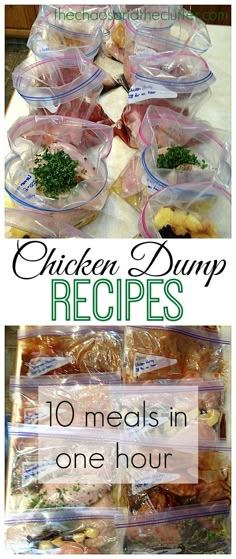 chicken dumps are packed in plastic bags and placed on top of each other