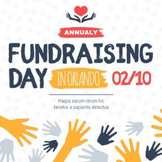 an advertisement for fundraiser day with hands reaching out to each other and the words in spanish