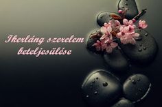 some rocks with flowers on them and water droplets in the bottom right hand corner that says, i verdling sekelen betjelien belefielsiee