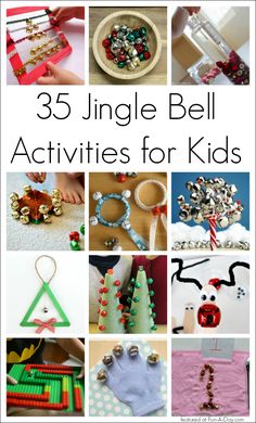 the cover of 35 jungle bell activities for kids with pictures of different items in them