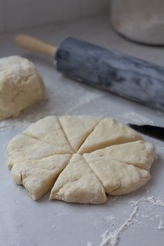 the dough has been cut into four pieces