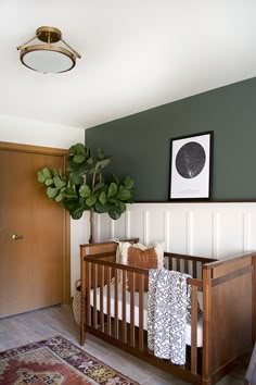 See how easy it is to create this board and batten wall! White Wainscoting, Wallpaper Accent Wall, Green Walls, Baby Boy Room, Nursery Inspo, Baby Rooms, Wood Trim, Future Children