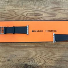 Hermes 44mm Indigo Calf Leather Single Tour Apple Leather Band (Black Color). Great Gently Used Condition. I'm The Original Owner. The Band Was Rarely Used. Smoke Free Home Apple Watch Leather Band, Hermes Apple Watch, Apple Leather, Apple Watch Leather, Hermes Accessories, Apple Watch Bands Leather, Mens Accessories Jewelry, Leather Band, Apple Watch