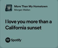 i love you more than a california sunset spoty quote from morgan wallen on spoty