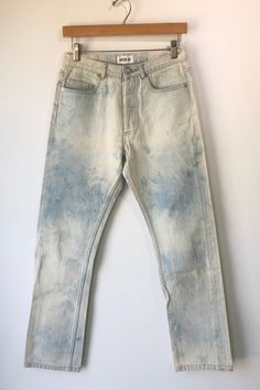 A.P.C. Hiver 87 Light Wash Jeans. Light acid wash tapered jeans with button fly closure. 100% Cotton, machine wash cold. Marked as size 28. Approx. Measurements Waist: 14" Front Rise: 10" Inseam: 30" Tapered Jeans, Jeans Light, Light Wash Jeans, Wash Jeans, Acid Wash