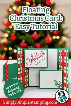 christmas card with the text floating christmas card easy - to - make and an image of a