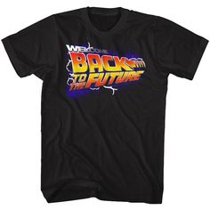 Back To The Future Welcome Adult Black Shirts Delorean Time Machine, Movie Logo, Black Shirts, Disney Stars, Comedy Films, Movie T Shirts, To The Future, Back To The Future, Welcome Back