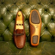 Our driving loafers, crafted from Kudu leather in the unique Jamaica color (similar than brown), are the epitome of exclusivity. Each pair, distinctive in texture and tone, has been created in limited quantities, reserved for those who seek the extraordinary. A design you won’t find in our regular catalog, made for those who appreciate rarity and authentic style. Jamaica Colors, Men's Shoe, Rarity, The Limited, Jamaica