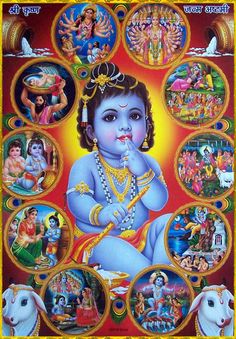 an image of lord ganesha with many avatars