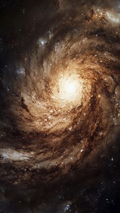 an image of a spiral galaxy with stars in the background and light at the end