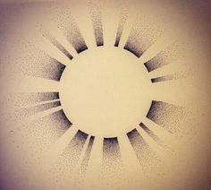 the sun is drawn on the wall with dots