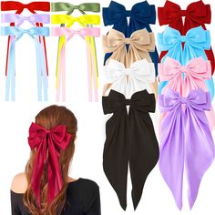 PRICES MAY VARY. Assorted 14 Hair Bows for Women Clip: We have the trendy colors of black, white, red, pink, yellow, navy, khaki, purple, etc. All vibrant as the picture shows. Why choose us? We have the best selection of hair bows sets to match all your outfits Versatile Styling Hair Accessories for Women: Large hair bows feature a classic bowknot design with long tail ribbons, adding a touch of femininity and charm. Wear them with casual and dressy outfits, and you'll get tons of compliments o Hello Kitty Room Decor, Theme Park Outfits, Large Hair Bows, Big Hair Bows, Hair Bow Sets, Hair Ribbons, Hair Accessories Clips, Fabric Bows, Bow Hair Clips