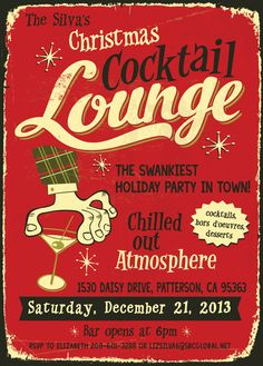 the christmas cocktail lounge flyer is shown