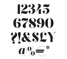 the numbers are black and white with different font styles on it, including one for each letter