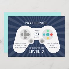 a video game controller birthday party card