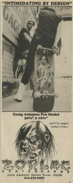 an advertisement for the skateboarder's magazine, featuring two pictures of him doing tricks