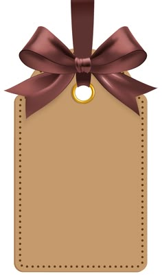 a brown leather tag with a red ribbon and a gold ring hanging from it's side