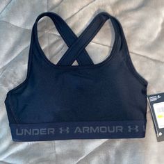 Brand New With Tags Racer Back Under Armour Sports Bra. Comes With Removable Padding. Under Armour Black Activewear For Gym, Black Under Armour Activewear For Gym, Under Armour Stretch Sports Bra For Workout, Under Armour Sports Bra For Workout, Under Armour Fitted Sports Bra For Workout, Fitted Under Armour Sports Bra For Workout, Gym Sports Bra, Under Armour Outfits, Tennis Outfits