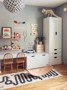 a child's room with toys and decor