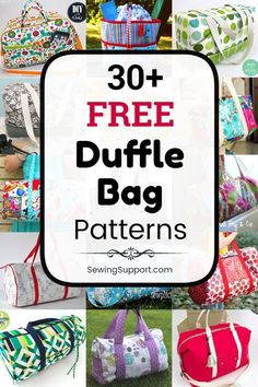 30 free duffle bag patterns with the title overlay