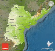 a large map of the country of bangladesh with all its major cities and rivers in green