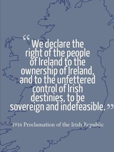 a quote from the irish people on their rights in ireland and scotland, with an image of