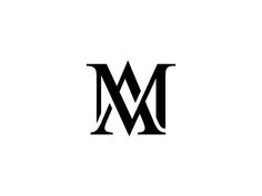 the letter m is made up of two letters, one in black and white with an upper