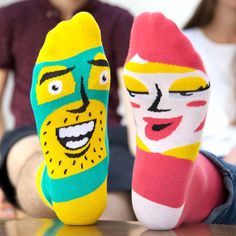 Cool gift for couples- sock set by ChattyFeet Cool Gifts For Couples, Creative Socks, Ugly Socks, Couple Socks, Judith Leiber Bags, Funny Characters, Socks Design, Sock Set, Sock Lovers