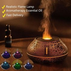 Multifunctional Lava Flame Ultrasonic Humidifier and Aroma Diffuser - Wnkrs Decorative Night Lights, Energy Efficient Design, Air Humidifier, Devices Design, Aroma Diffuser, Essential Oils Aromatherapy, Clean Water, Air Freshener, Essential Oil Diffuser