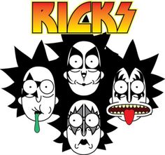 the cover art for rick's album, featuring five cartoon faces with different facial expressions