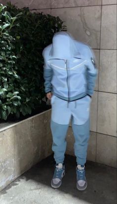 Nike Tech Blue, Nike Tech Fleece Men, Nike Blazer Outfit, Mens Tracksuit Set, Blue Tracksuit, Fleece Outfit