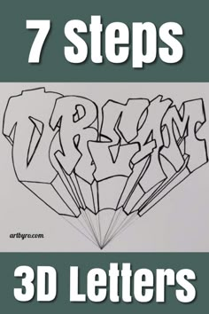 How To Write Graffiti Letters Step By Step, How To Shade Graffiti Letters, Easy Graffiti Letters, Draw Beginner, Graffiti Tutorial, Cool Fonts Alphabet, Step By Step Art, How To Draw 3d