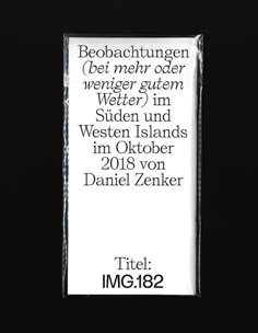 the back side of a glass plaque with words in german and english on it, against a black background