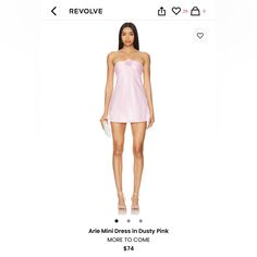 Revolve Arie Mini Dress In Dusty Pink Size M Never Worn, Only Tried On - Comes With Tags Super Cute, True To Size! Baby Pink Party Dresses, Pink Bday Dress, Light Pink Dress Short, Baby Pink Mini Dress, Pink Dress Mini, Sisterhood Round, Light Pink Mini Dress, Satin Hoco Dress, Dresses Revolve