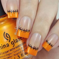 Halloween Nail Art Easy, Halloween Nails Easy, Nail Art Halloween, Cute Nails For Fall, Fall Acrylic Nails, Her Nails, Nails Halloween, Halloween Nail Designs, Halloween Nail