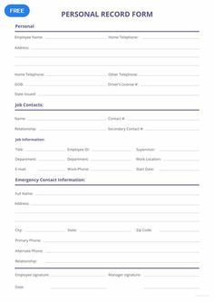 an emergency contact form is shown in this file, with the name and number on it