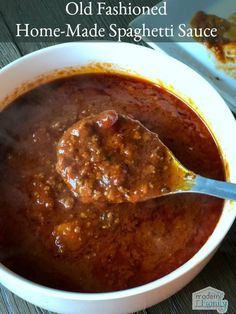 an old fashioned homemade spaghetti sauce in a bowl