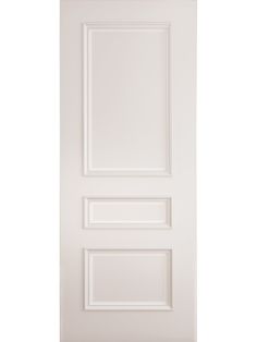 a white door with two panels on the side