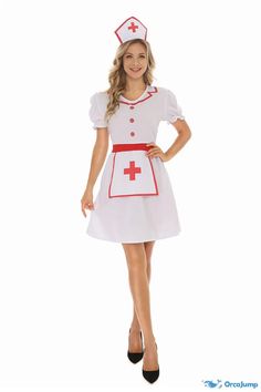 Orcajump - Game uniforms role-playing nurse clothes white angel medical uniforms uniform erotic lingerie - Final Sale Nurse Clothes, Nurse Dress, Nurse Uniforms, Work Jumpsuit, Dress Apron, Role Play Costume, Maid Uniform, Nurse Costume, White Angel