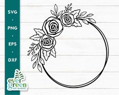 the svg file is ready to be used for making this floral wreath with leaves and flowers