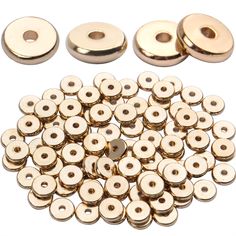 brass plated metal spacer beads and washers for jewelry making, 10mm