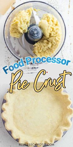 the pie crust is ready to be baked in the food processor and then put into the pie pan