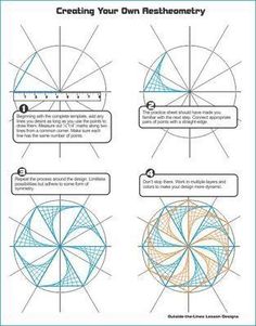 four diagrams showing how to create an origami wheel with the help of graphing