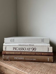 three books stacked on top of each other