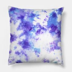 a blue and purple pillow with white background