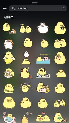 an iphone screen with many different emoticions on it